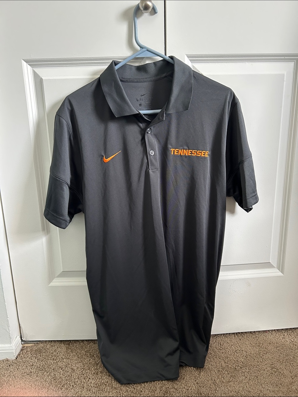 Nike Men's Gray Polo with Orange Tennessee Logo